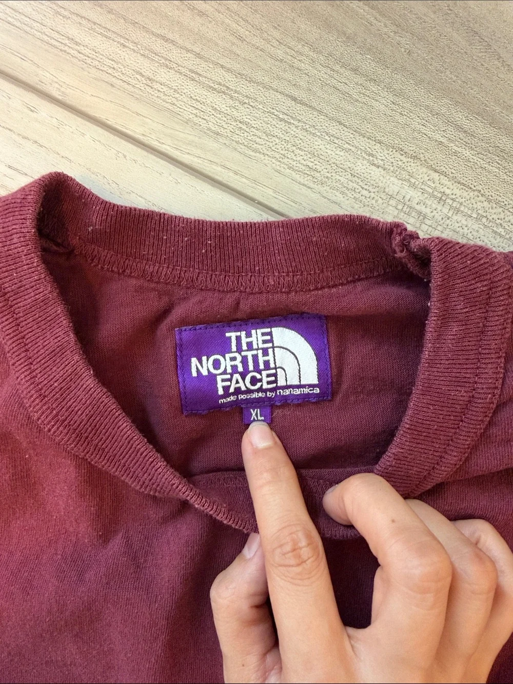 Purple label The North Face Men's Long Sleeve Pocket Tee - Burgundy Red